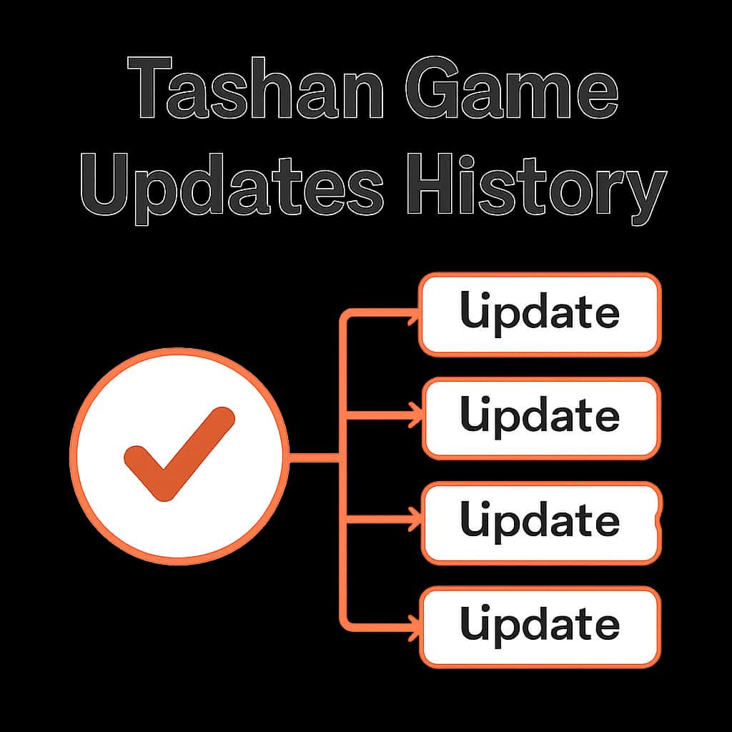 An educational diagram focused on Tashan Game Updates History.