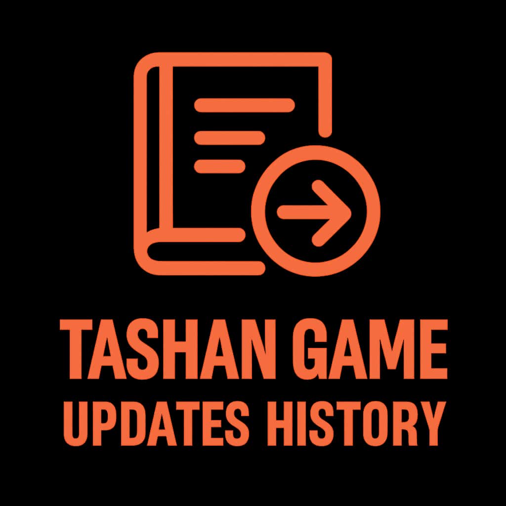 A professional badge design indicating Tashan Game Updates History.